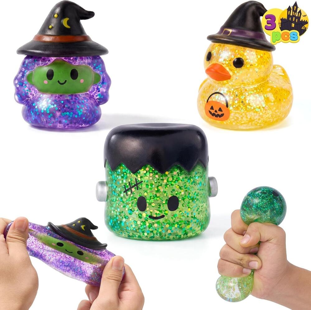 🔥JOYIN Halloween Glitter Squishy Toys 3 Pack BNWT🔥